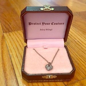 Juicy Couture heart padlock silver necklace